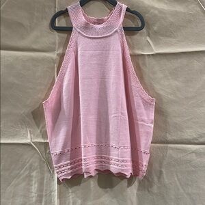 Chic Pink Sleeveless Knit Top